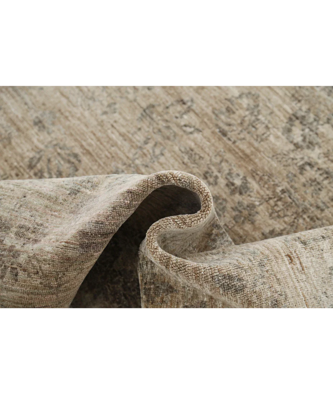 Brown Afghan Ziegler Rug 4' 0" x 5' 7" Hand-Knotted view