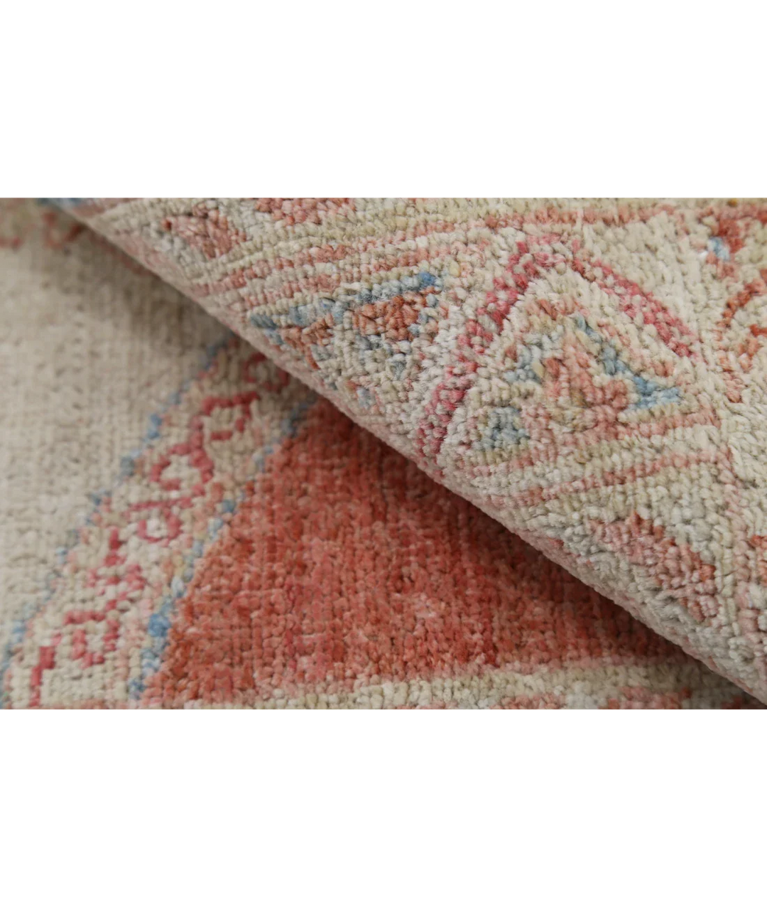 Blue Afghan Ziegler Rug 2' 1" x 3' 11" Hand-Knotted pattern