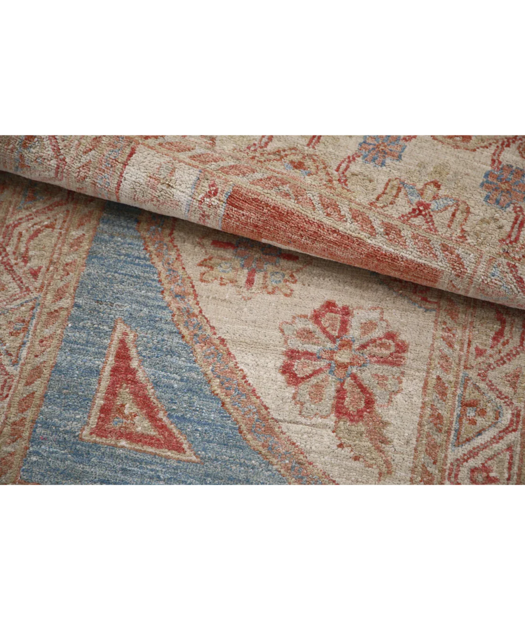 Blue Afghan Ziegler Rug 2' 1" x 3' 11" Hand-Knotted view