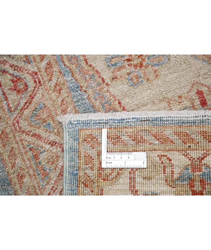 Blue Afghan Ziegler Rug 2' 1" x 3' 11" Hand-Knotted detail