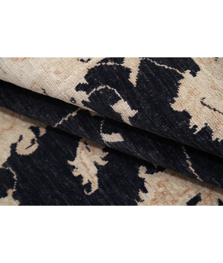 Black Afghan Ziegler Rug 3' 11" x 6' 0" Hand-Knotted view