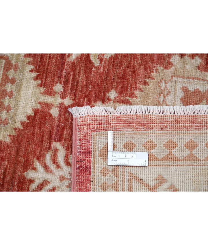 Rust Afghan Ziegler Rug 4' 2" x 6' 0" Hand-Knotted detail