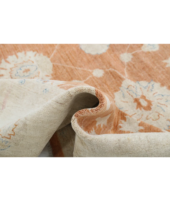 Orange Afghan Ziegler Rug 9' 1" x 11' 9" Hand-Knotted view