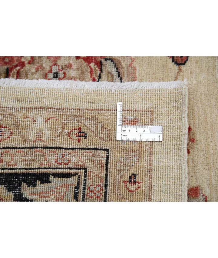 Ivory Afghan Ziegler Rug 8' 2" x 9' 5" Hand-Knotted detail