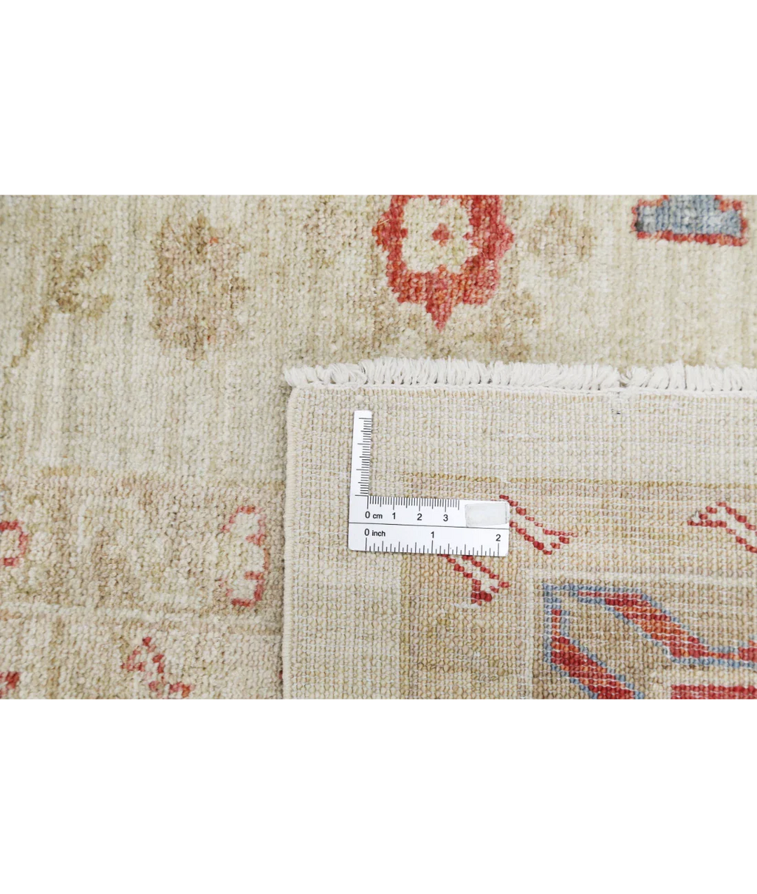 Ivory Afghan Ziegler Rug 8' 0" x 10' 10" Hand-Knotted detail