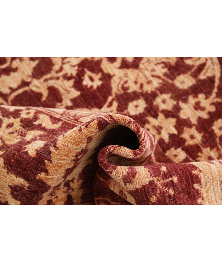 Red Afghan Ziegler Rug 9' 1" x 11' 8" Hand-Knotted view