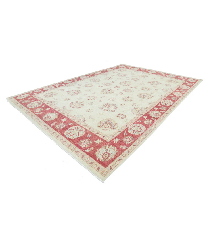 Ivory Afghan Ziegler Rug 9' 10" x 14' 0" Hand-Knotted pattern