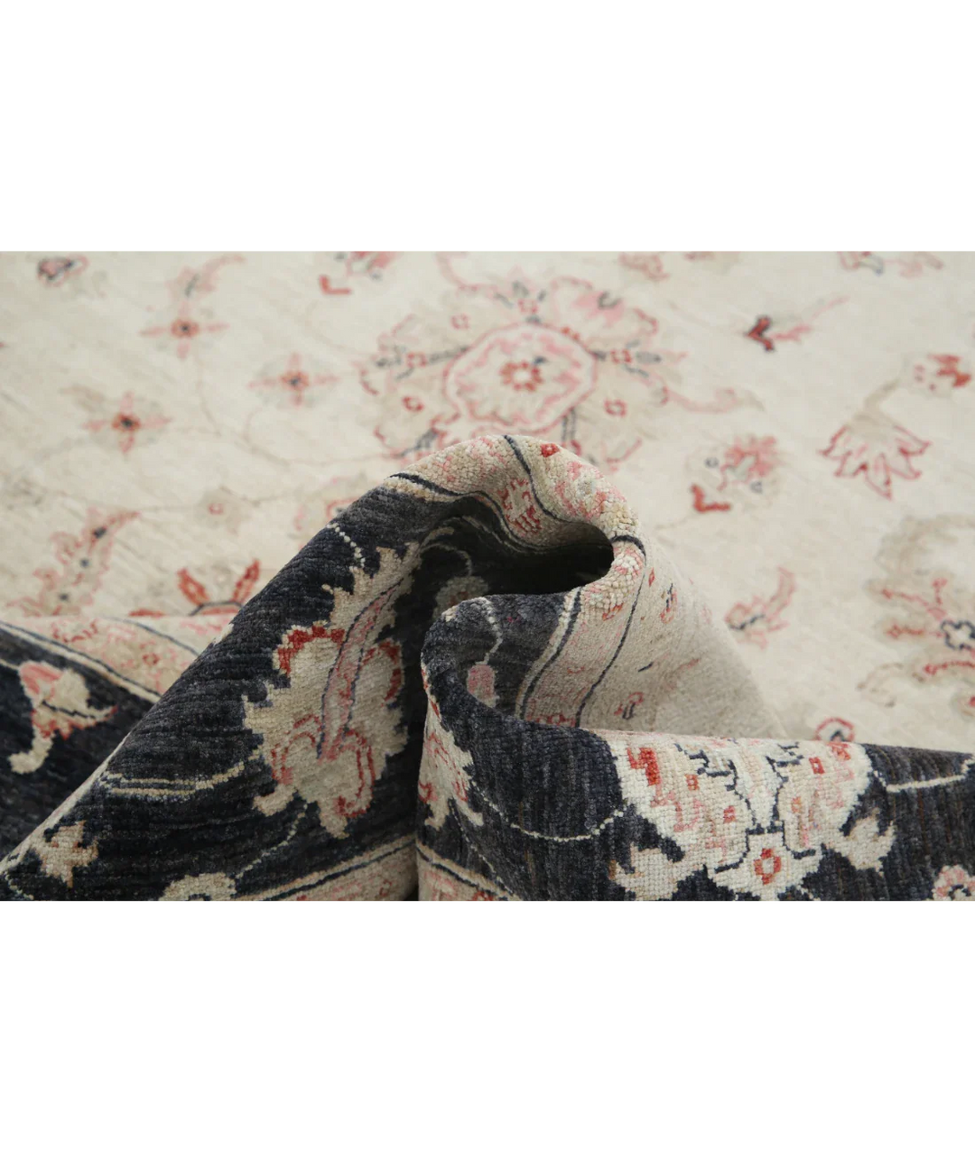Ivory Afghan Ziegler Rug 8' 10" x 12' 0" Hand-Knotted view
