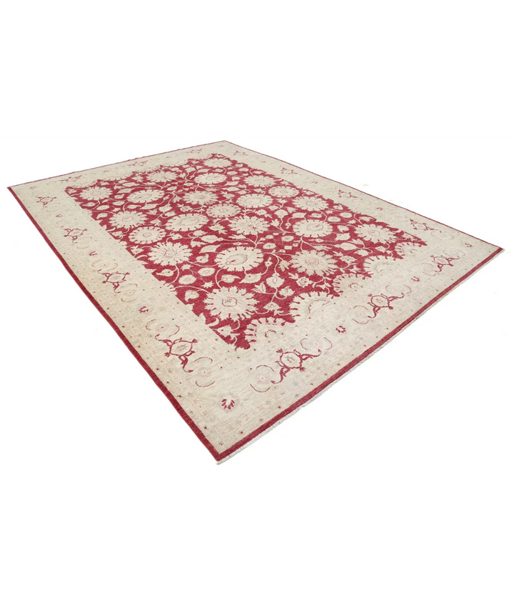 Ivory Afghan Ziegler Rug 9' 0" x 11' 11" Hand-Knotted field