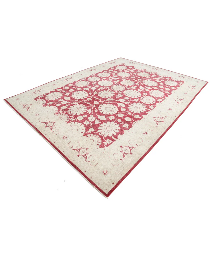 Ivory Afghan Ziegler Rug 9' 0" x 11' 11" Hand-Knotted border