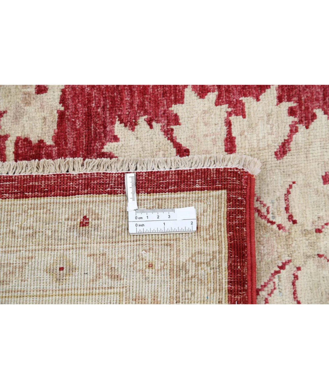 Ivory Afghan Ziegler Rug 9' 0" x 11' 11" Hand-Knotted detail