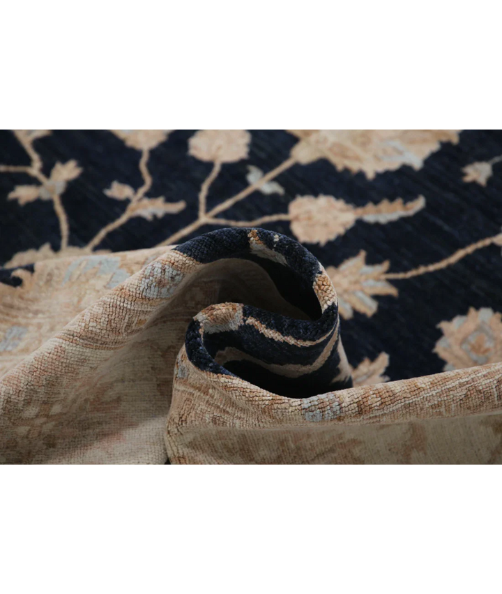 Black Afghan Ziegler Rug 8' 10" x 12' 10" Hand-Knotted view