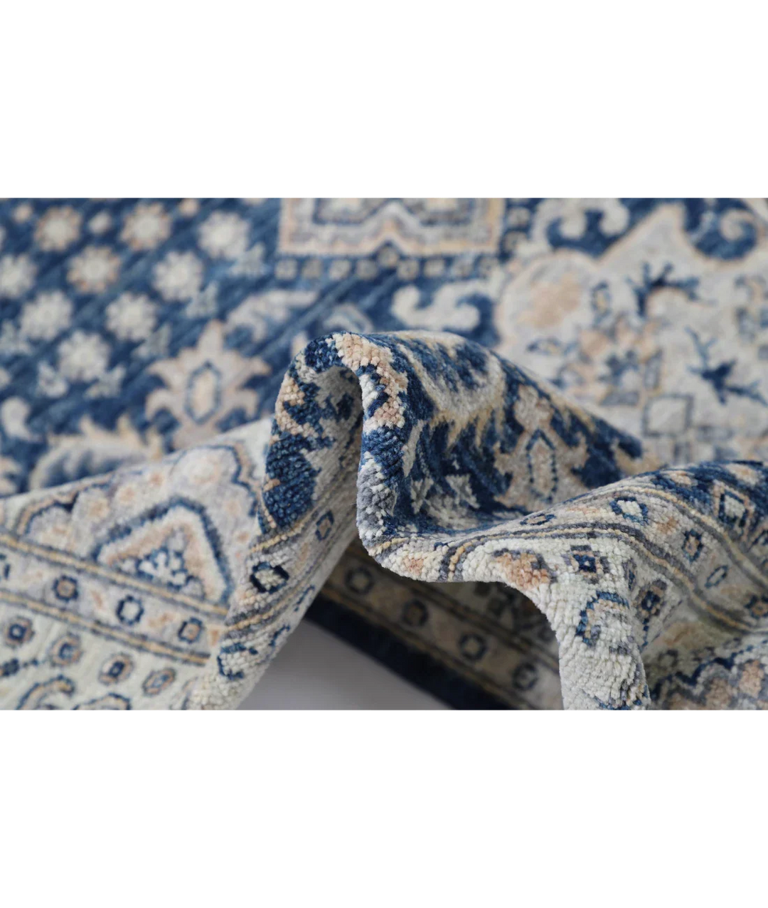 Blue Afghan Ziegler Rug 3' 11" x 6' 6" Hand-Knotted view