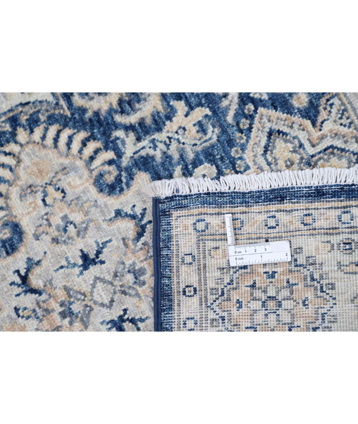 Blue Afghan Ziegler Rug 3' 11" x 6' 6" Hand-Knotted detail