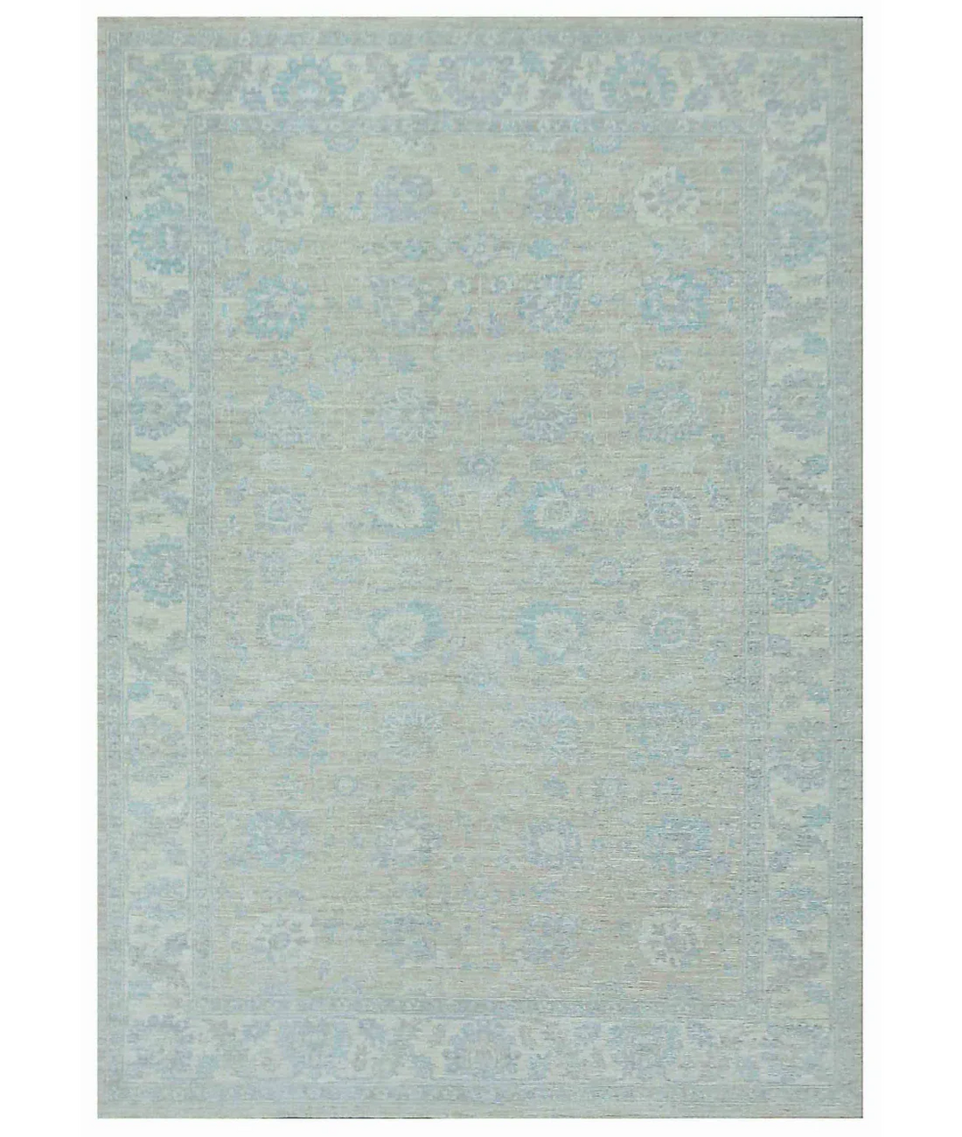 Afghan Ziegler Rug 6' 2" x 8' 11" Hand-Knotted