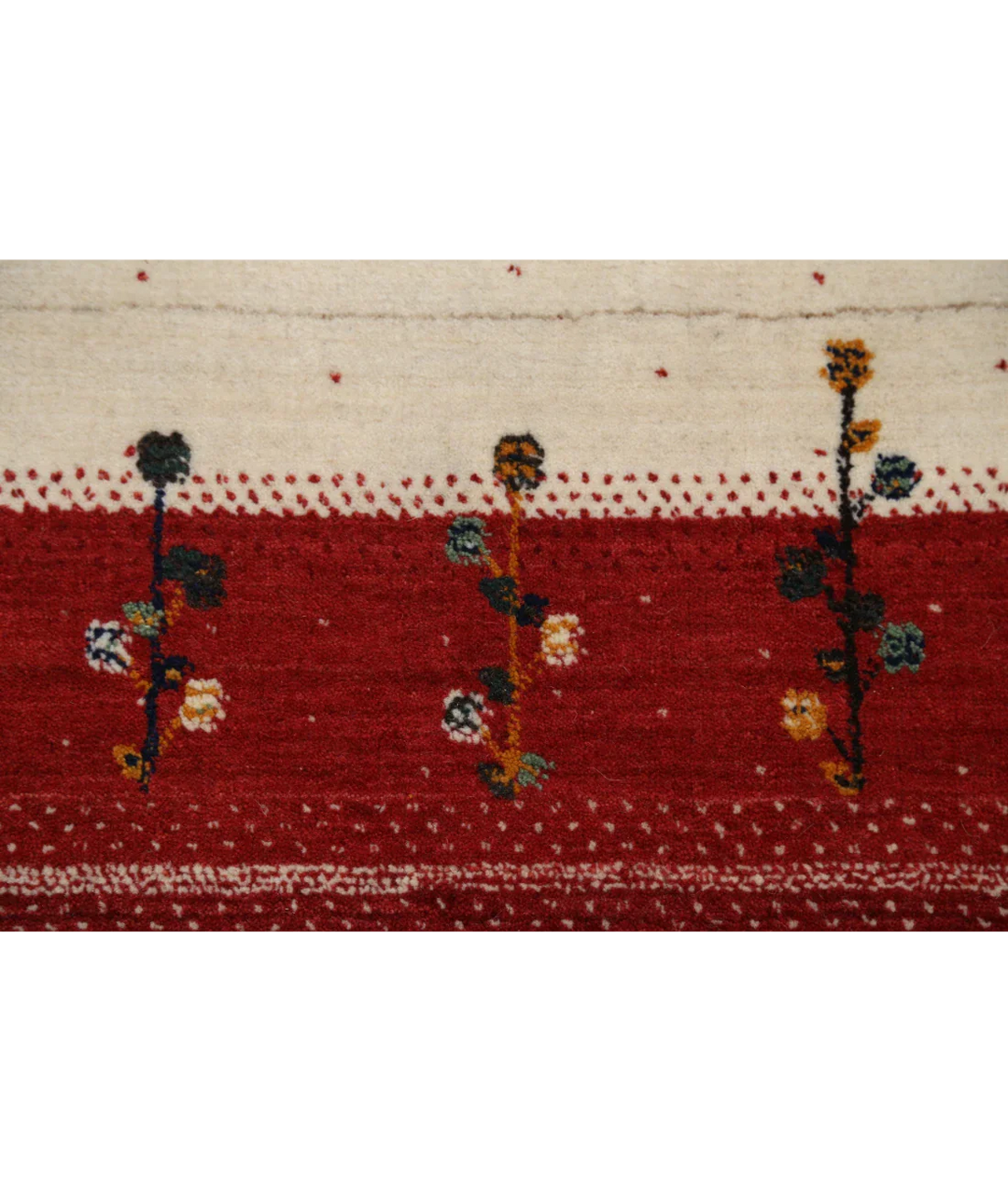 Ivory Afghan Oriental Rug 5' 3" x 7' 5" Hand-Knotted close-up