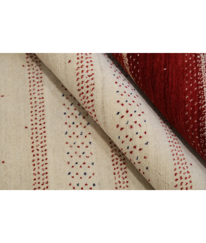 Ivory Indian Oriental Rug 5' 3" x 7' 5" Hand-Knotted view
