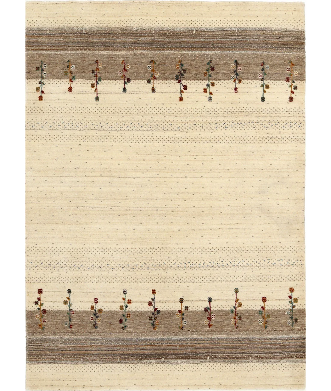 Ivory Indian Lori Rug 4' 6" x 6' 3" Hand-Knotted