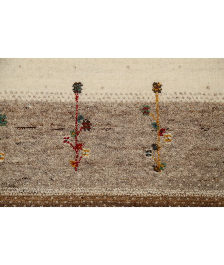 Ivory Afghan Oriental Rug 5' 4" x 7' 11" Hand-Knotted close-up