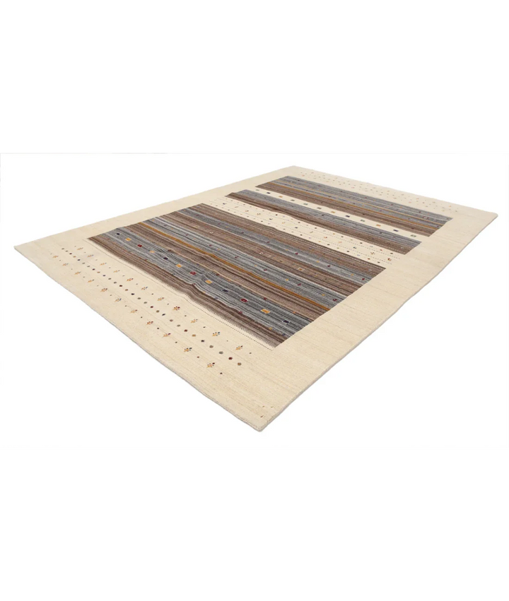 Ivory Indian Lori Rug 8' 5" x 11' 5" Hand-Knotted field