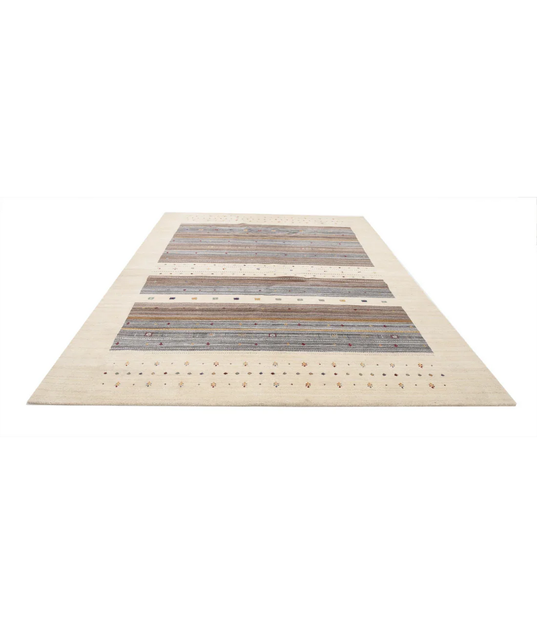 Ivory Indian Lori Rug 8' 5" x 11' 5" Hand-Knotted pattern