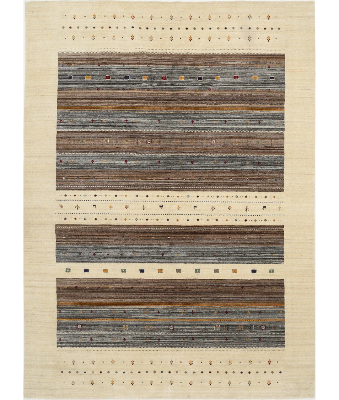Ivory Indian Lori Rug 8' 5" x 11' 5" Hand-Knotted