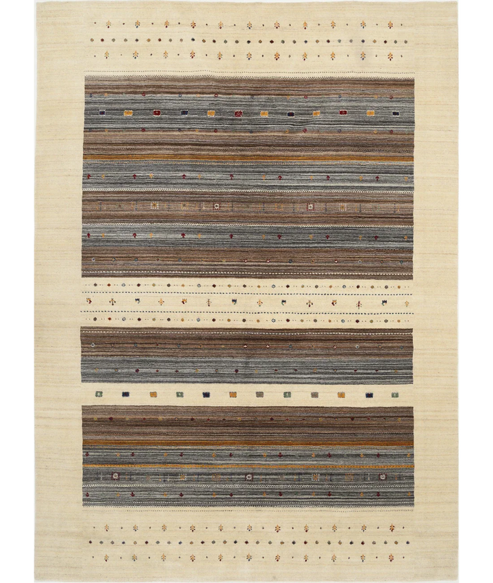 Ivory Indian Lori Rug 8' 5" x 11' 5" Hand-Knotted