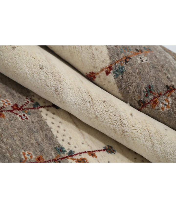 Ivory Indian Oriental Rug 4' 6" x 6' 5" Hand-Knotted view