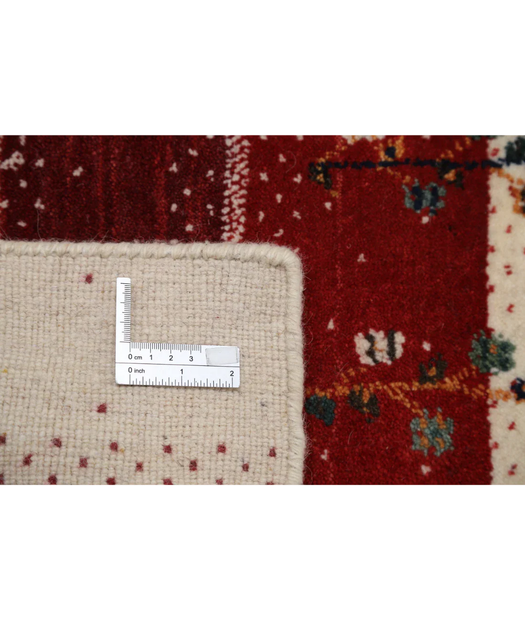 Ivory Indian Lori Rug 4' 7" x 6' 0" Hand-Knotted detail