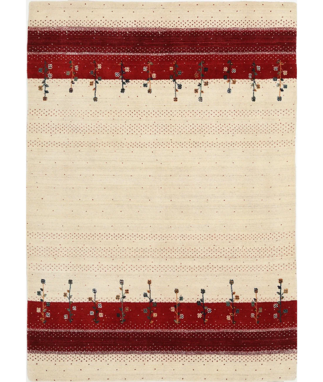 Ivory Indian Lori Rug 4' 7" x 6' 0" Hand-Knotted