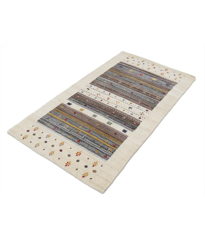 Ivory Indian Lori Rug 2' 10" x 5' 2" Hand-Knotted field