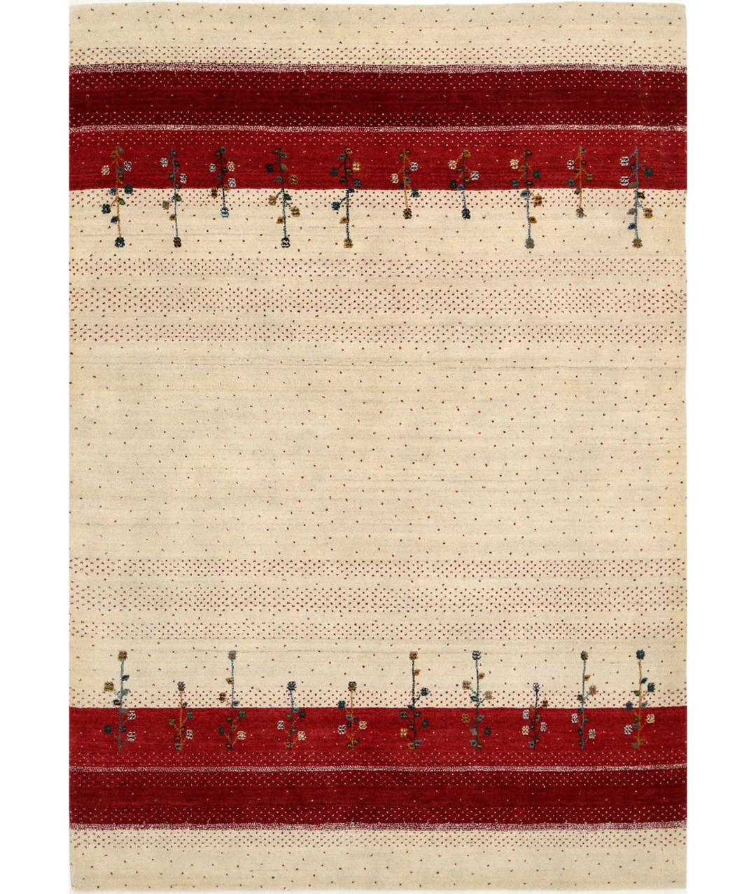 Ivory Indian Lori Rug 5' 4" x 7' 8" Hand-Knotted