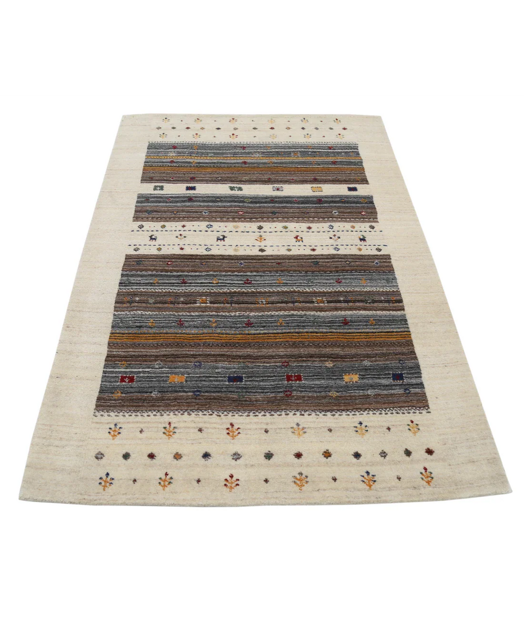 Hand Made Lori Wool Rug 4' 0" x 5' 10" - No. AT15373