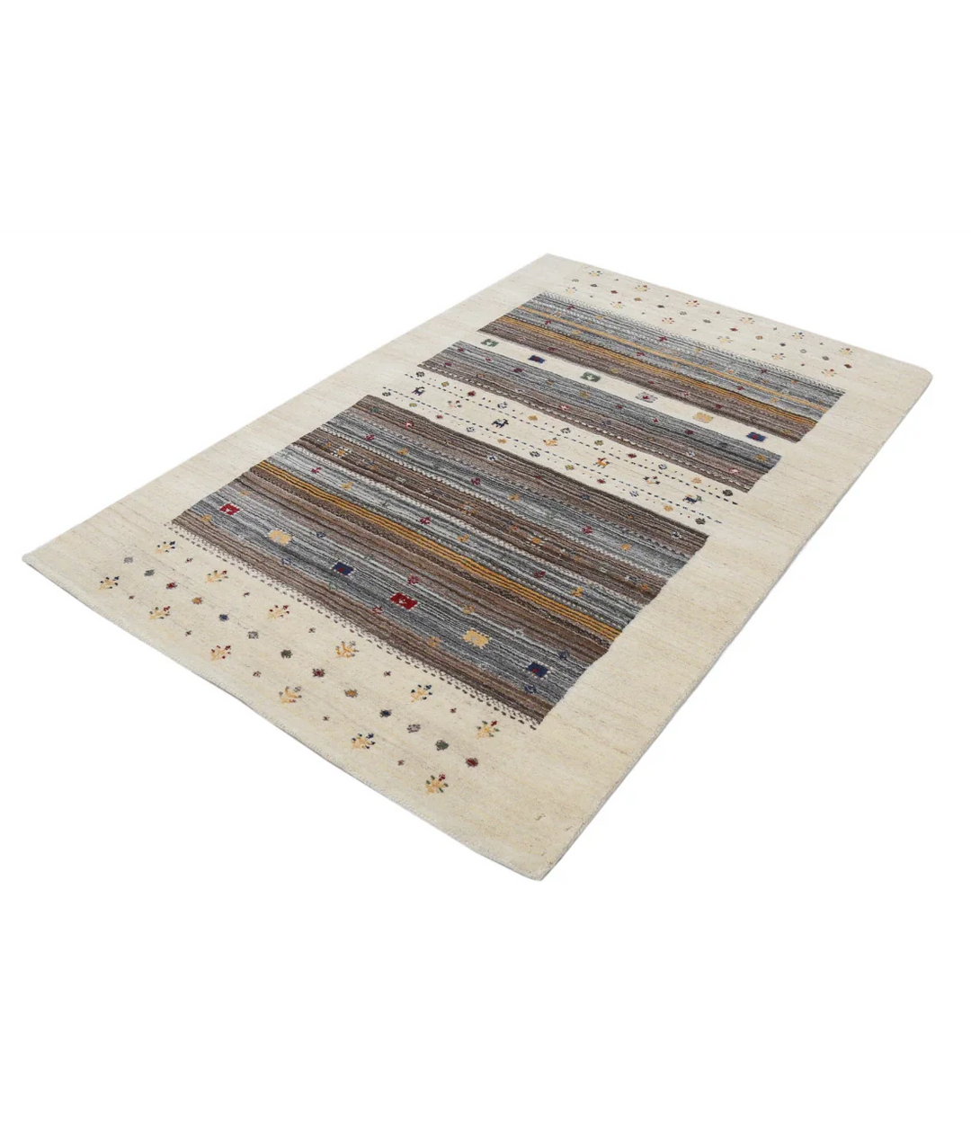 Hand Made Lori Wool Rug 4' 0" x 5' 11" - No. AT91504