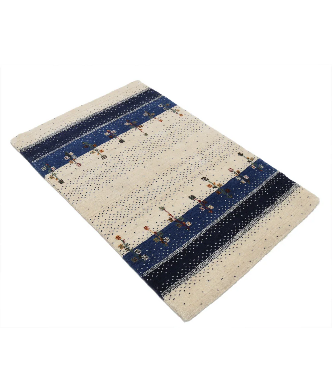 Ivory Indian Lori Rug 2' 8" x 3' 11" Hand-Knotted border