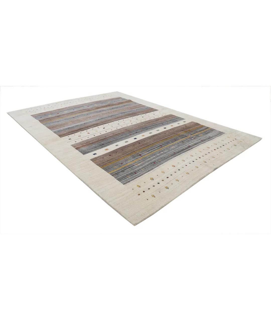 Ivory Indian Lori Rug 8' 3" x 11' 4" Hand-Knotted border