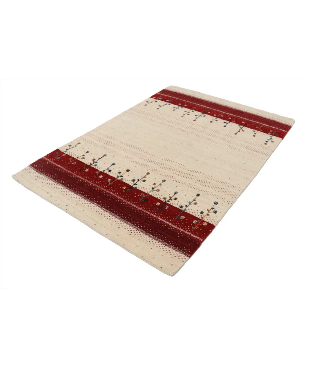 Ivory Indian Lori Rug 4' 6" x 6' 5" Hand-Knotted field