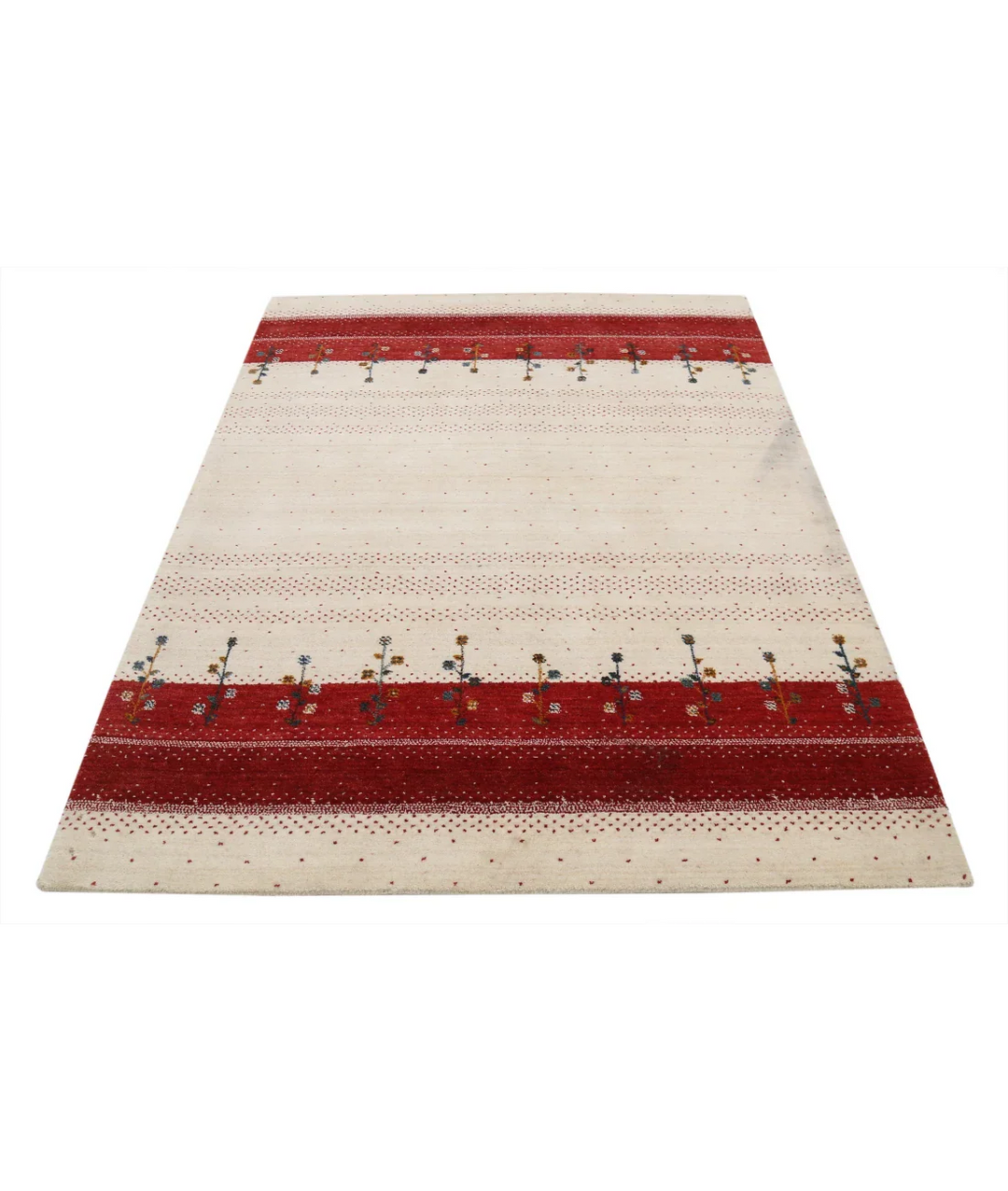 Ivory Indian Oriental Rug 4' 5" x 6' 2" Hand-Knotted view