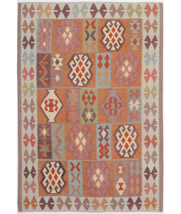 Hand Woven Kafkas Kilim Wool Kilim 6'  0" x 8'  6" - No. AT50066