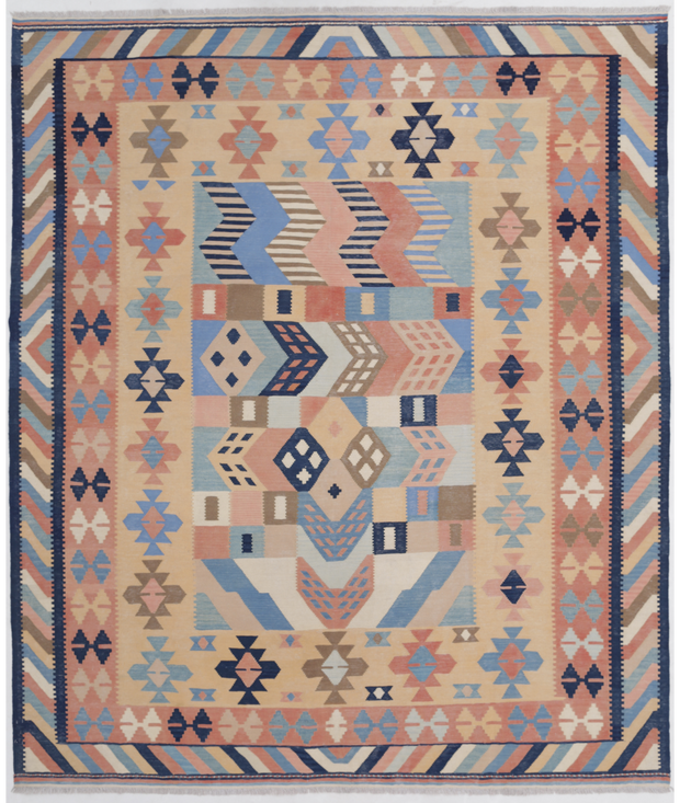 Hand Woven Kafkas Kilim Wool Kilim 8'  1" x 9'  10" - No. AT83109