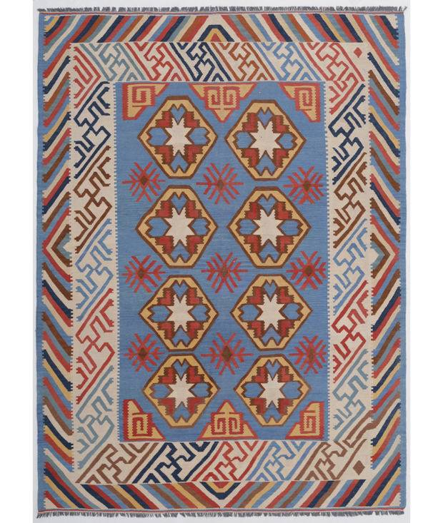 Hand Woven Kafkas Kilim Wool Kilim 6'  8" x 8'  11" - No. AT80281