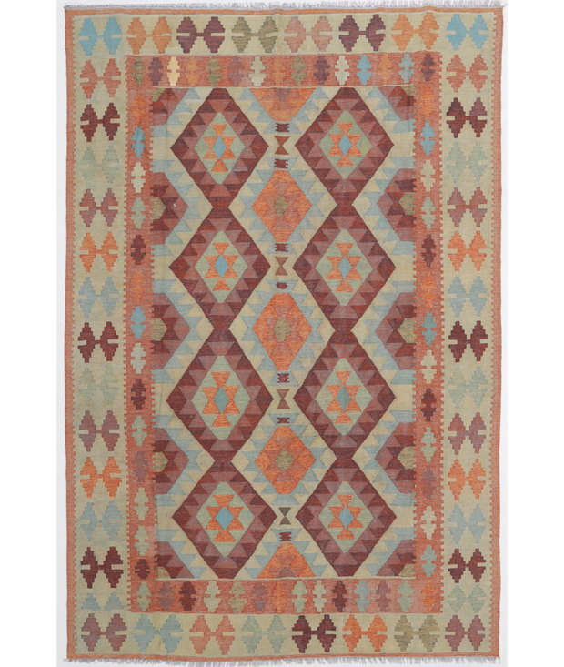 Hand Woven Kafkas Kilim Wool Kilim 5'  9" x 8'  10" - No. AT52203