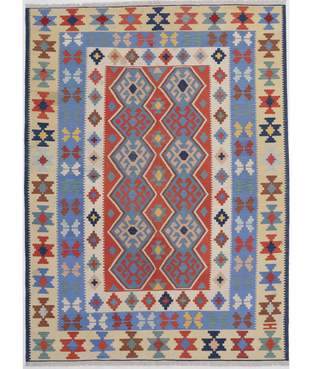 Hand Woven Kafkas Kilim Wool Kilim 6'  1" x 8'  8" - No. AT54488
