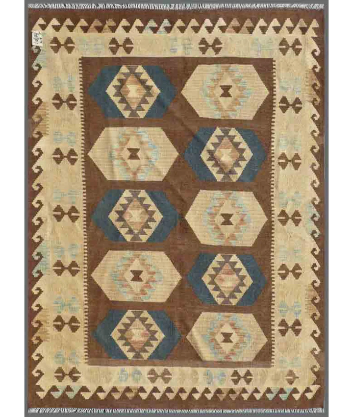 Afghan Maimana Kilim Rug 4' 11" x 6' 6" Hand-Woven