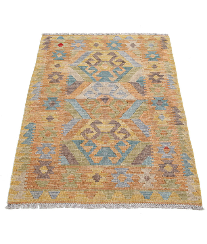 Afghan Maimana Kilim Rug 2' 8" x 3' 11" Hand-Woven | No. AT24936