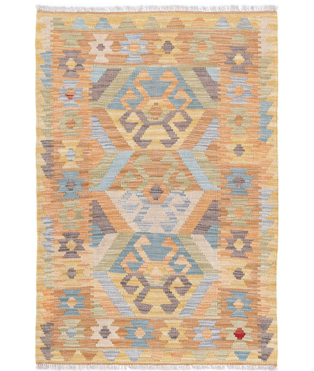 Hand Woven Maimana Kilim Wool Kilim Rug 2' 8" x 3' 11" - No. AT24936