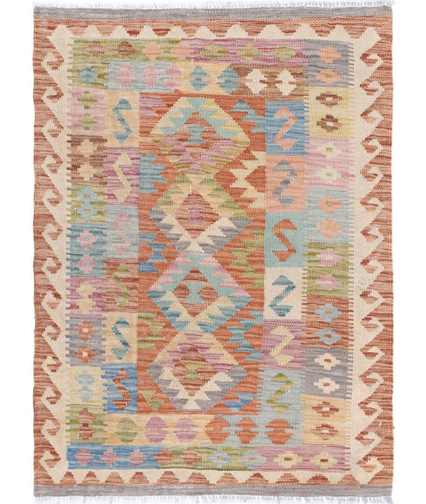 Hand Woven Maimana Kilim Wool Kilim Rug 2' 8" x 3' 7" - No. AT91515