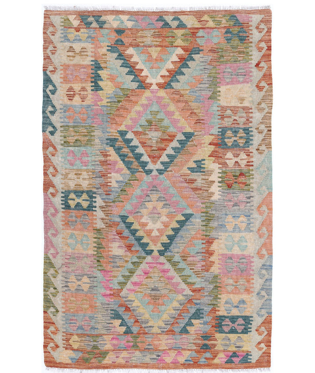 Hand Woven Maimana Kilim Wool Kilim Rug 3' 3" x 5' 2" - No. AT45649