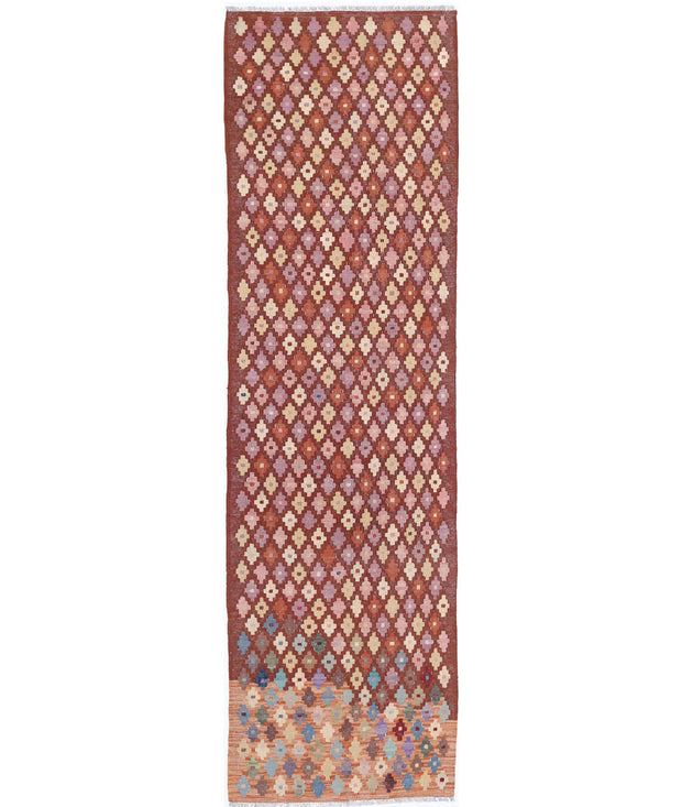 Hand Woven Maimana Kilim Wool Kilim Rug 2' 8" x 9' 9" - No. AT29819