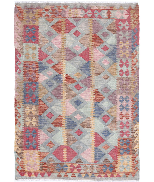 Hand Woven Maimana Kilim Wool Kilim Rug 3' 11" x 5' 9" - No. AT31247